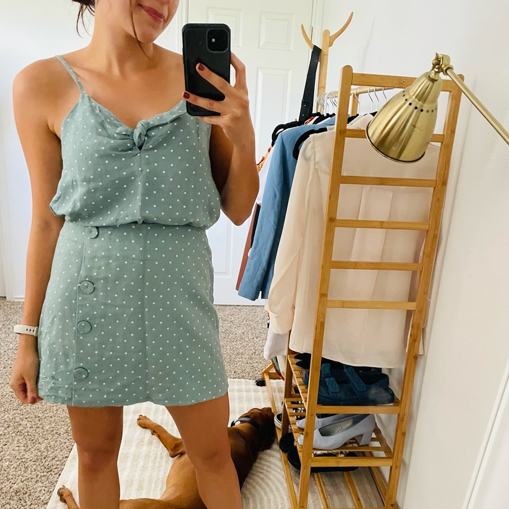 linen top and skirt set